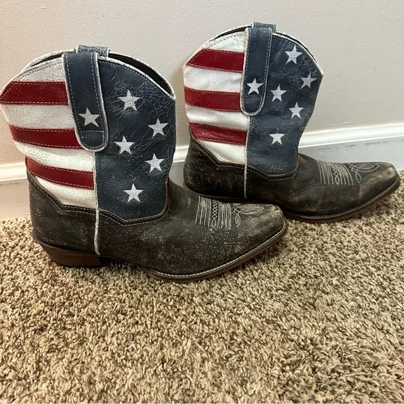 Roper Women’s size 11 Patriotic American Flag Boot - Picture 2 of 10